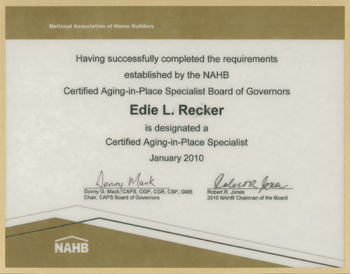 Certified Aging-in-Place Specialist Certificate